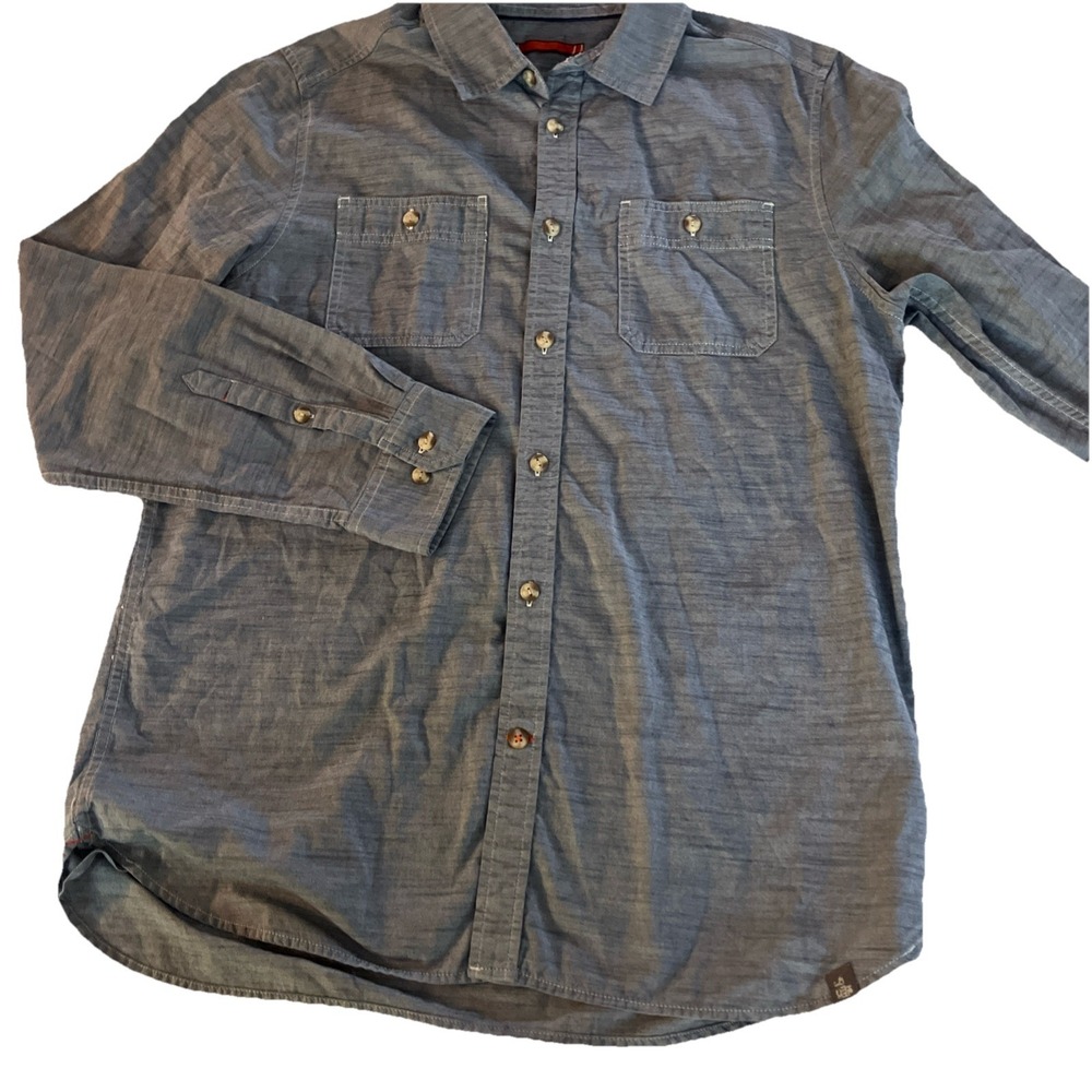 The North Face Shirt Men's Size L Long Sleeve Blue Button Up Outdoor - Picture 2 of 8